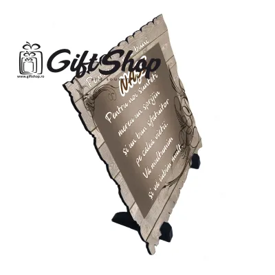 Pentru cei mai buni nasii..., placheta cu mesaj